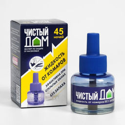 Цена за 2 шт. Дополнительный флакон-жидкость от комаров Чистый дом, без запаха, 45 ночей