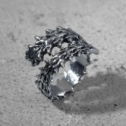 Кольцо Сколопендра, цвет чернёное серебро, безразмерное - Qf фото 2