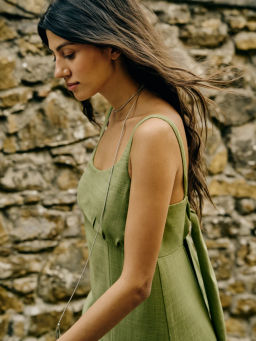 Сарафан из вискозы и льна прилегающего кроя / Zarina  фото 8