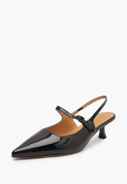 Черные лакированные женские туфли