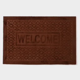 Коврик придверный Доляна Welcome, ромбы, влаговпитывающий, без окантовки, 38?58 см, цвет МИКС