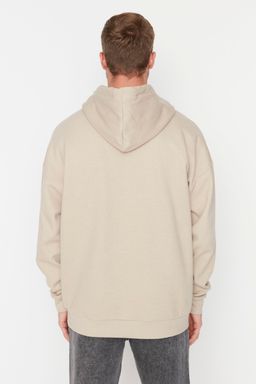 TRENDYOL MAN Siyah Oversize/Genis Kesim Kapusonlu Ici Polar/S?cak Tutan Sweatshirt TMNAW23SW00195 - Trendyolmilla фото 5