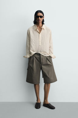 BERMUDA CARGO RELAXED WIDE FIT / Tostado oscuro