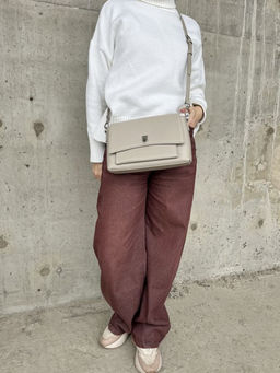 Женская кожаная сумка через плечо 8219 Св.Серый - Sergio valentini фото 8