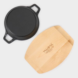 Сковорода Magma «Далат», 25×18×4 см, с ручками, чугун, чёрная