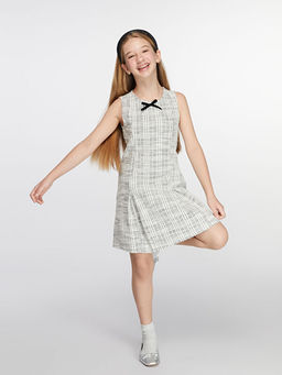 Bisiklet Yaka Ekose K?z ?ocuk T?vit Elbise