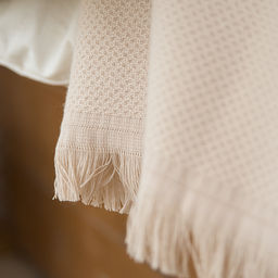Покрывало 200х220 жаккард, 100% хлопок, Светло-бежевый 200х220 - Традиция фото 4