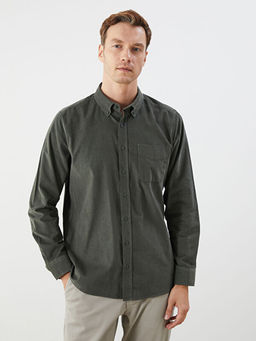 Regular Fit Uzun Kollu Kadife Erkek G?mlek