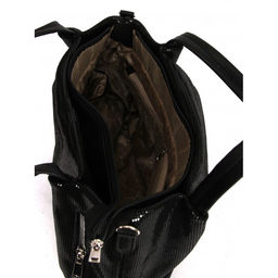 Сумка женская натуральная кожа ADEL-282/2в (отделка ИСК/КОЖА), 1отд+кар/пер. плечевой ремень, черный 262305 - Adelia фото 3