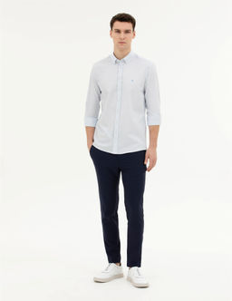A__k Mavi Slim Fit Uzun Kollu G_mlek - Pierre cardin фото 4