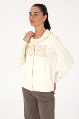 Kad_n Krem Fermuarl_ Kap__onlu Basic Sweatshirt - U.s. polo assn фото 3