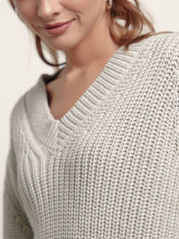 CONTE Фактурный джемпер из объемной пряжи с хлопком LDK 151 ash grey - Conte elegant фото 4