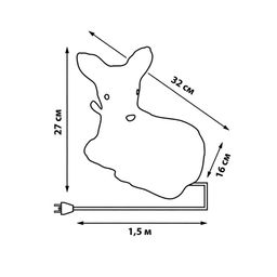 ULD-M2926-040/STA WHITE IP20 LYING FAWN-1 Фигура светодиодная Лежащий оленёнок-1, 32*27см, 40 светодиодов. Белый свет. Провод прозрачный. TM Uniel - Volpe фото 6