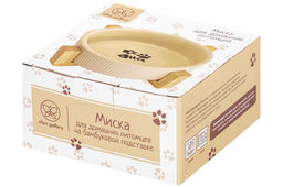 Миска для домашних питомцев 300 мл 12,5*12,5*6 см, с бамбуковой подставкой, молочная - Elan gallery фото 9