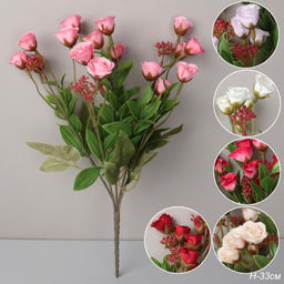 Цветок искусственный Роза кустовая 33 см / 149NA-48 /уп 2/200/600/ - ГалеонТрейд фото 2