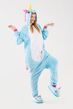 Пижама кигуруми голубой Единорог