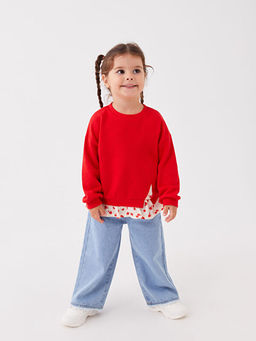 Bisiklet Yaka Uzun Kollu K?z Bebek Sweatshirt - Waikiki фото 3