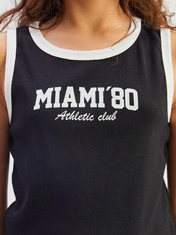 Bisiklet Yaka Bask?l? K?z ?ocuk Atlet