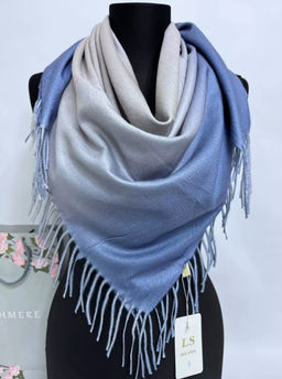 K13584 Палантин 100/100 хлопок ГОЛУБОЙ