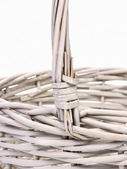 Корзина плетёная для хранения Kask, из лозы, с ручкой, белая, набор 5 шт.