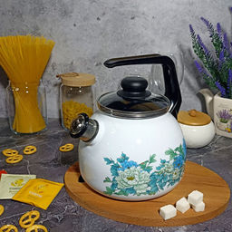 Чайник для плиты 3,0л сф.со св. "Голубой лотос" белосн. 4с209я