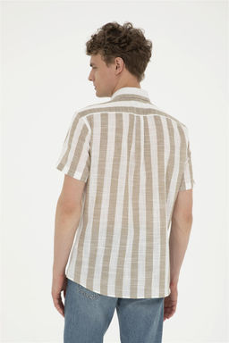 Мужская рубашка цвета хаки с коротким рукавом Неожиданная скидка в корзине - U.s. polo assn фото 5