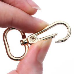 Карабин металлический, 46×30 мм / 25×2.5 мм, 5 шт., цвет золотой