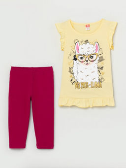 CRB wear/CWKG 90067-30 Комплект (футболка, бриджи), светло-желтый-вишневый/Ex.Cherubino