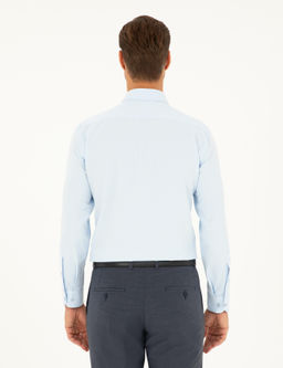 Рубашка Pierre Cardin Slim Fit светло-голубая с длинным рукавом