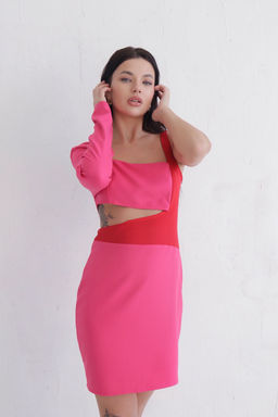 Платье розовое асимметричное - Martichelli фото 3