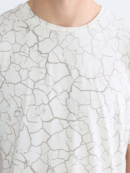 Bisiklet Yaka Desenli Erkek Penye Ti??rt