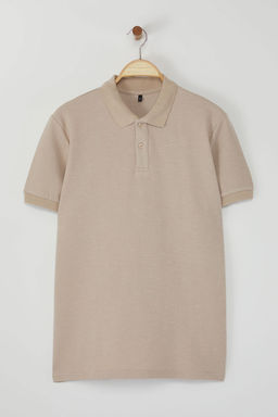 Siyah Regular/Normal Kesim Kal?n Dokulu Etiket Detayl? TMNSS25PO00002