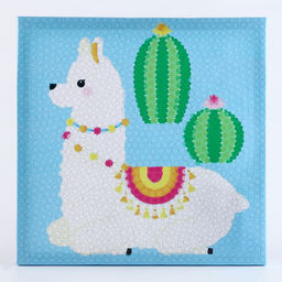 Аппликация помпошками Лама и кактусы размер 30 30 см, клей 30 мл - Simaland фото 2