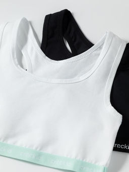 К 1198-2уп/белый,черный набор майка-топ для дев