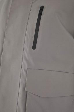 Gri Fitted K?sl?k Kal?n Parka Erkek Mont TMNAW26MO00007 - Trendyolmilla фото 6