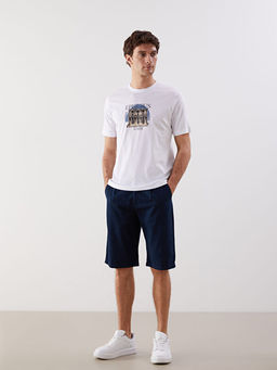 Bisiklet Yaka Efes Bask?l? Penye Erkek Ti??rt