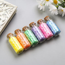 Глиттер в баночке «Ромбики неон», 6 г набор 6 шт., 17.5×8 см