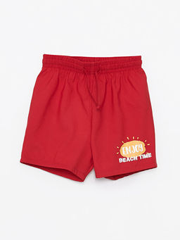 Beli Lastikli Bask?l? Erkek Bebek Deniz ?ortu