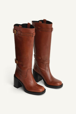 LEATHER BUCKLE BOOTS LIMITED EDITION - Zara фото 4