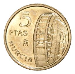 5 песет 1999 года Испания Мурсия