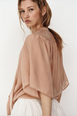 Blusa con mangas mariposa - H&m фото 4