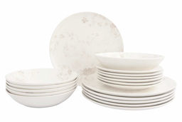 Сервиз обеденный, 6 перс, 18 пр, фарфор P, белый, Цветы и листья, Florance