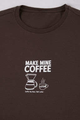 Kahverengi Regular Slogan Homewear Pijama Tak?m? TMNSS26PT00002