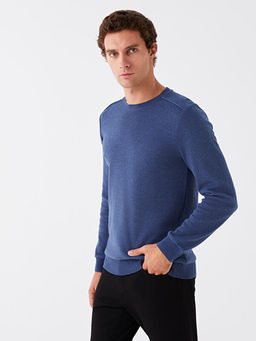 Bisiklet Yaka Uzun Kollu Erkek Sweatshirt