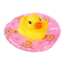 Резиновые игрушки для ванны Крошка Я «Утята с кругом», 8 см, с пищалкой, в наборе 4 шт., МИКС