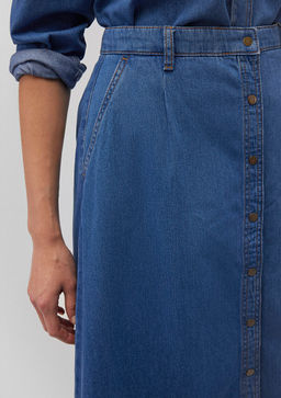 Dugme Detayl? Indigo Etek - Mavi фото 5