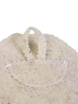 Коврик - сидушка для бани и сауны «Классический», 44×34 см, шерсть 100%, белый