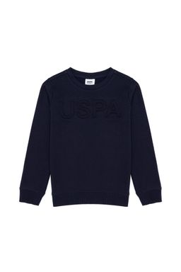 Темно-синяя толстовка с круглым вырезом для мальчика Basic