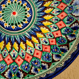 Ляган Риштанская Керамика "Узоры", 32 см, синий