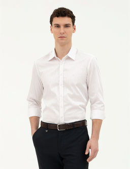 A__k Pembe Slim Fit Uzun Kollu G_mlek